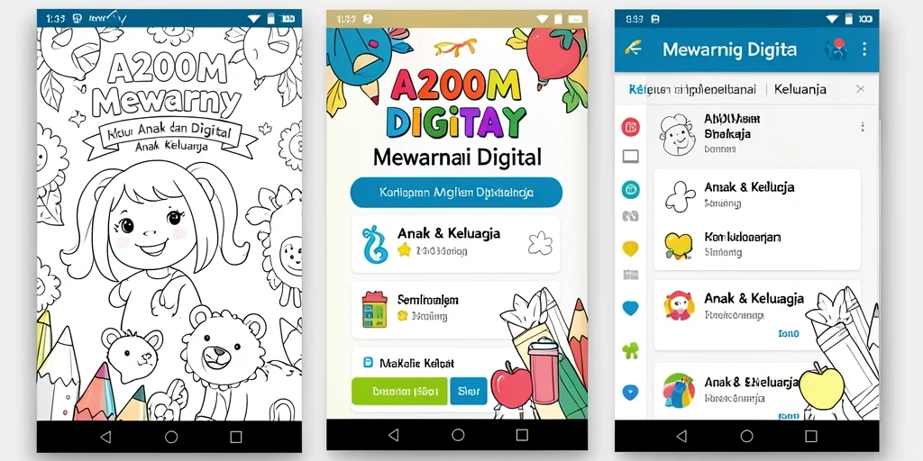 Tampilan antarmuka A200M yang menarik dan mudah digunakan untuk mewarnai.