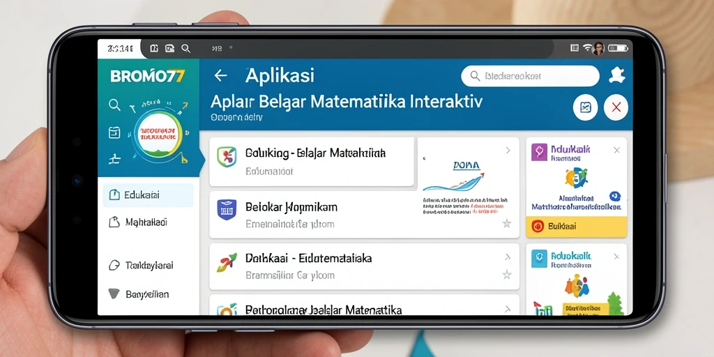 Tampilan antarmuka aplikasi Belajar Matematika yang menarik dan interaktif.