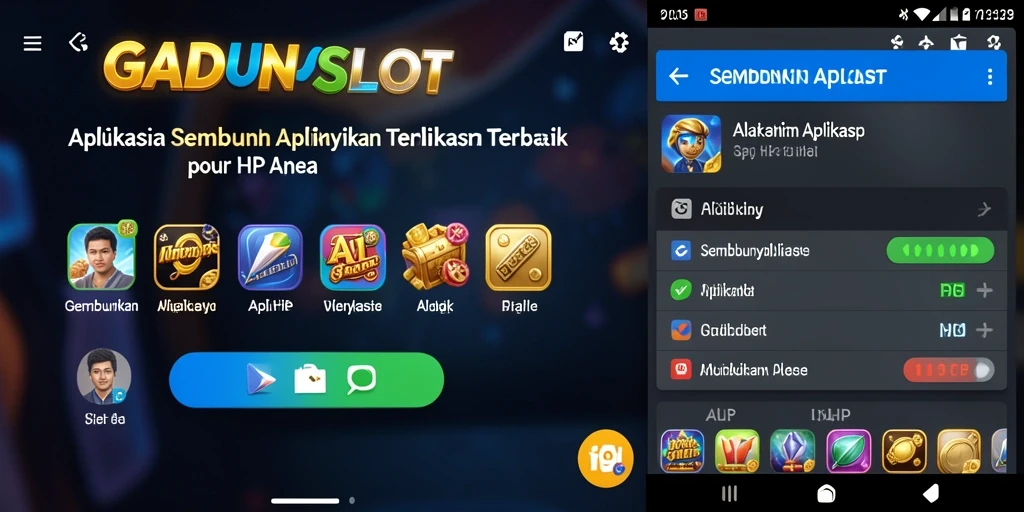 Tampilan antarmuka GADUNSLOT saat menyembunyikan aplikasi.