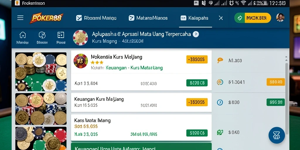 Antarmuka POKER88 yang sederhana dan informatif.