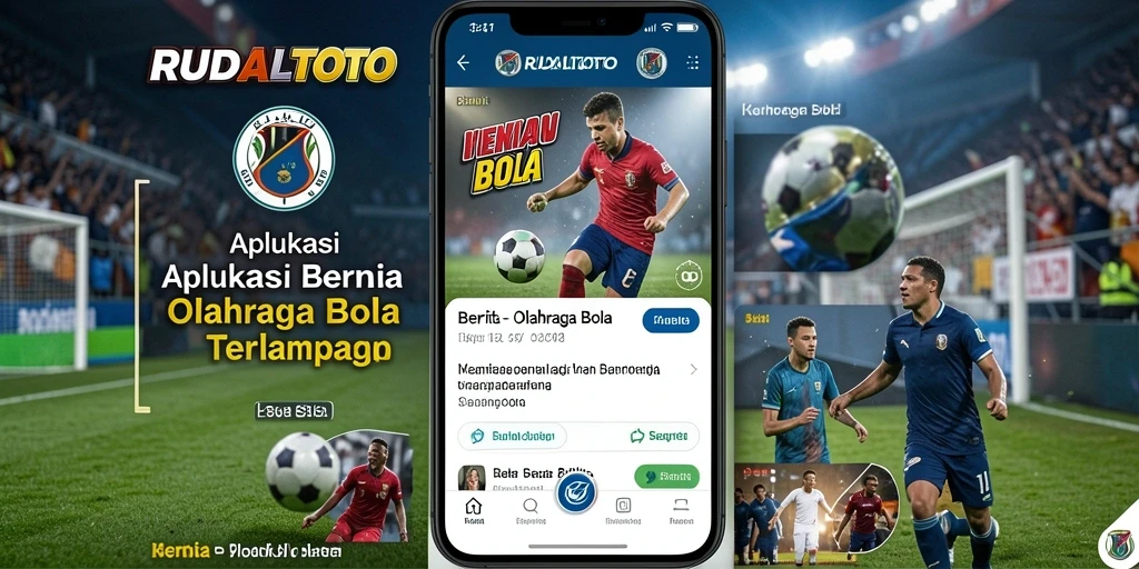 Antarmuka RUDALTOTO menampilkan berita olahraga bola secara menarik.