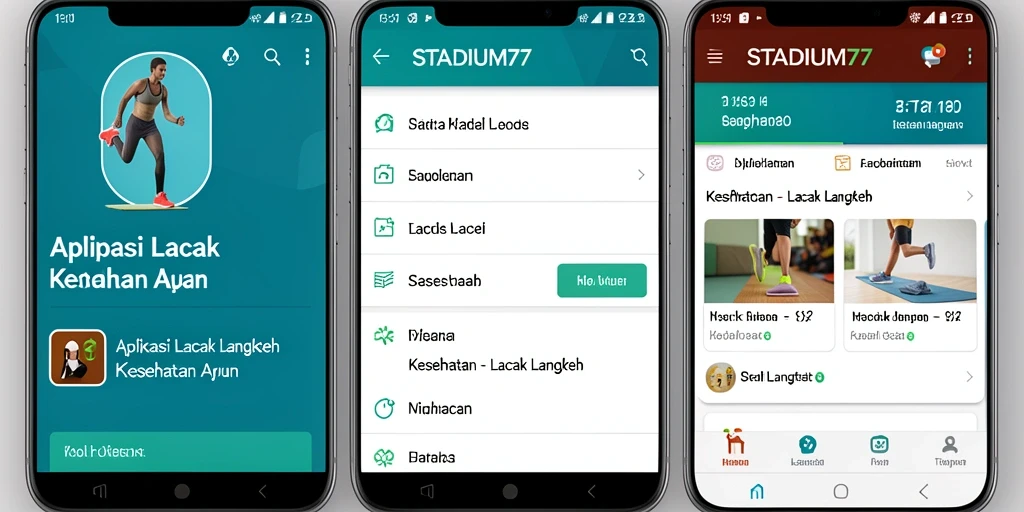 Tampilan antarmuka pengguna STADIUM77 untuk pelacakan langkah yang intuitif.